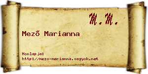 Mező Marianna névjegykártya